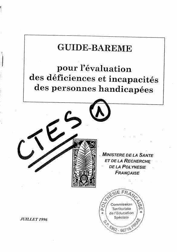 Couverture du guide-barème de juillet 1996
