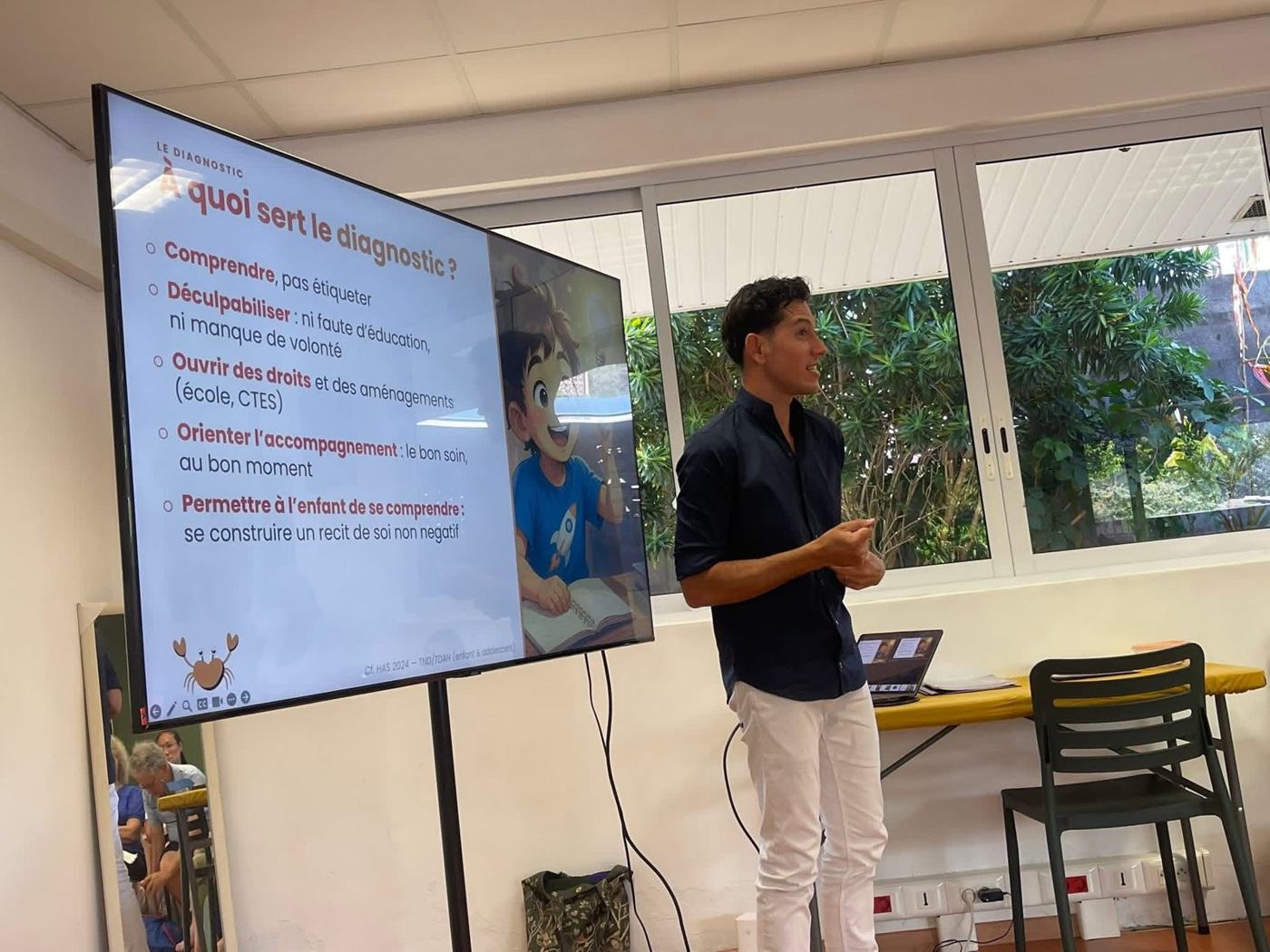 Heiarii Wong présente la diapositive « À quoi sert le diagnostic ? »